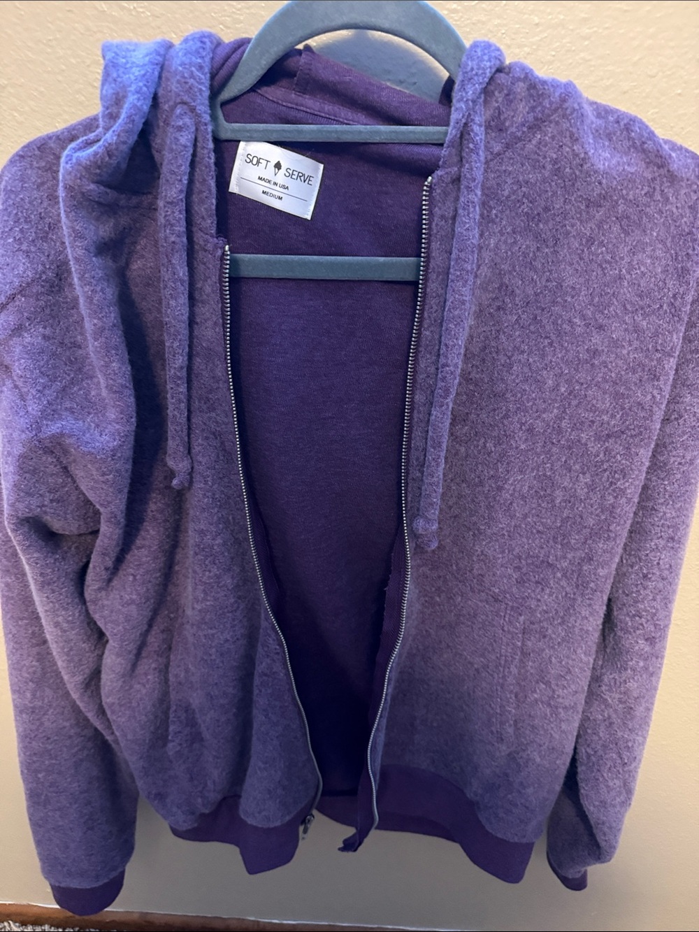 Soft Serve Clothing Purple Fleece Zip Hoodie